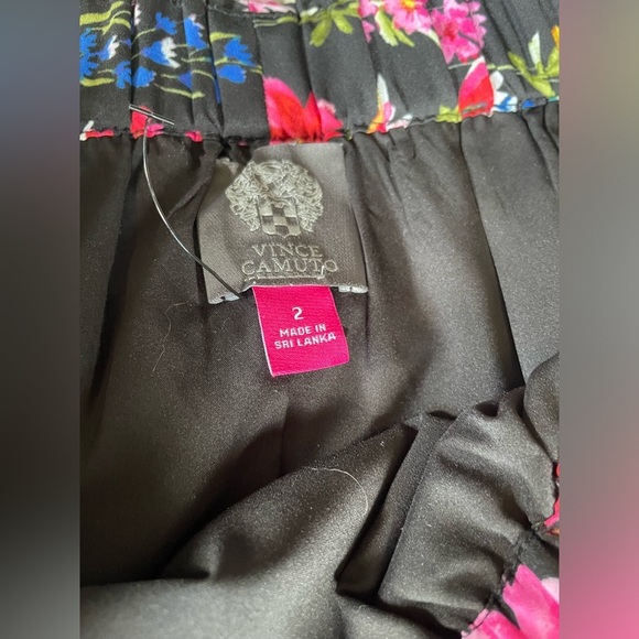 Vince Camuto Off-Shoulder Black Floral 3/4 Sleeve Dress, Size 2 - Picture 4 of 5